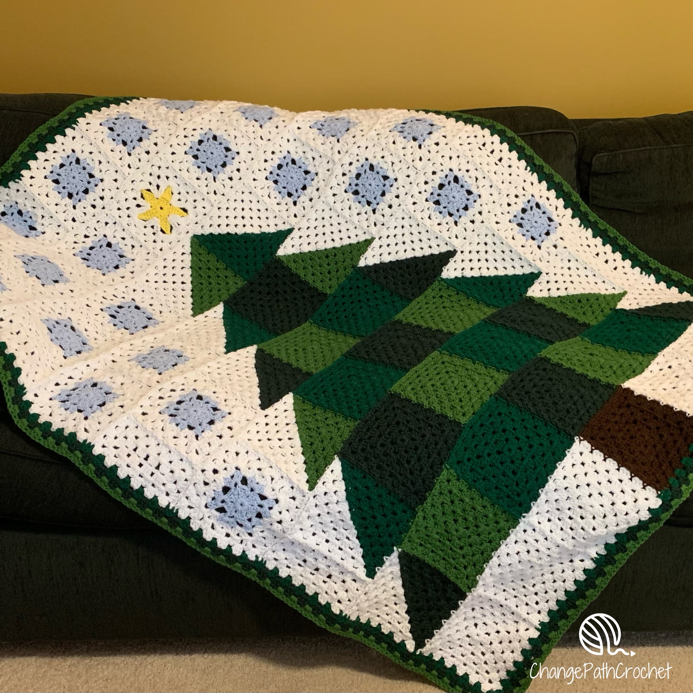 Christmas Tree Afghan Crochet Pattern - Change Path Crochet