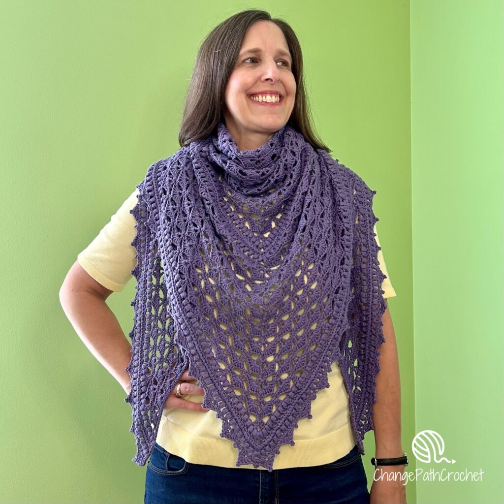 Window Block Shawl Crochet Pattern - Change Path Crochet